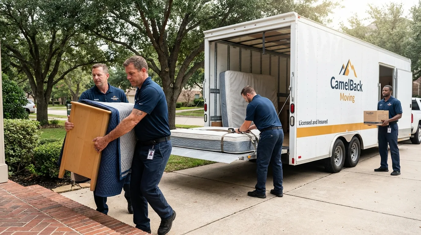 Crew loading residential truck for cross-state move from Kaunakakai, HI