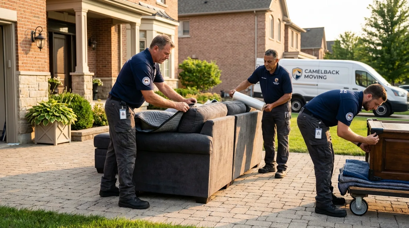 Large estate moving crew wrapping furniture in Kaunakakai, HI