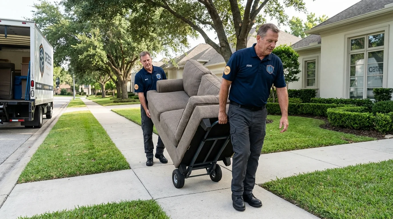 Local residential moving crew loading furniture in Kaunakakai, HI