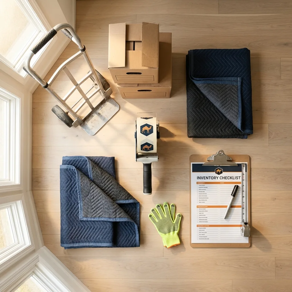 Professional moving supplies and packing materials layout for Kaunakakai residential relocations